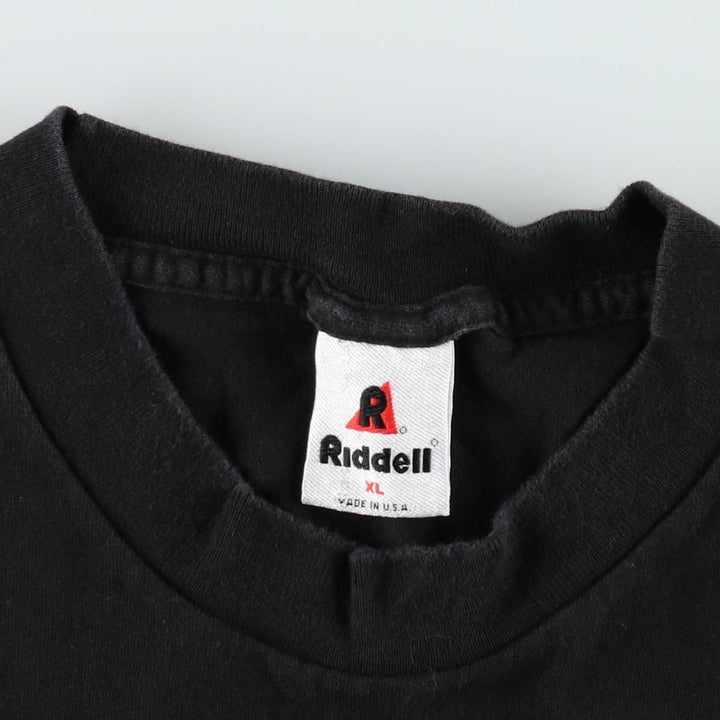 90'S Riddell College T-Shirt, Made in USA, Men's XL equivalent, Vintage cotton black type Vintage Second Hand