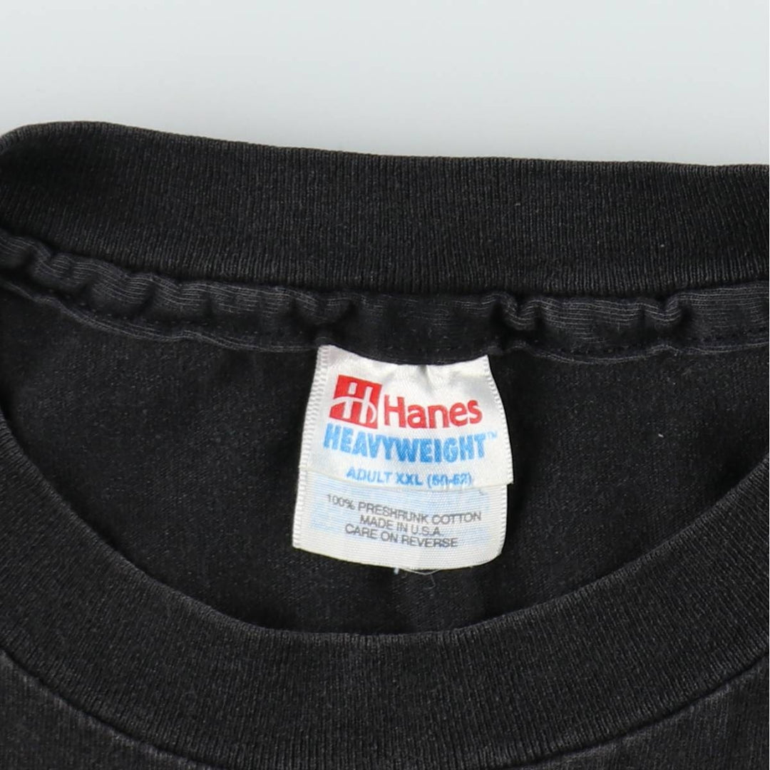90'S Hanes Heavyweight College T-Shirt, Made in USA, Men's XXL equivalent, Vintage cotton Charcoal Vintage Second Hand