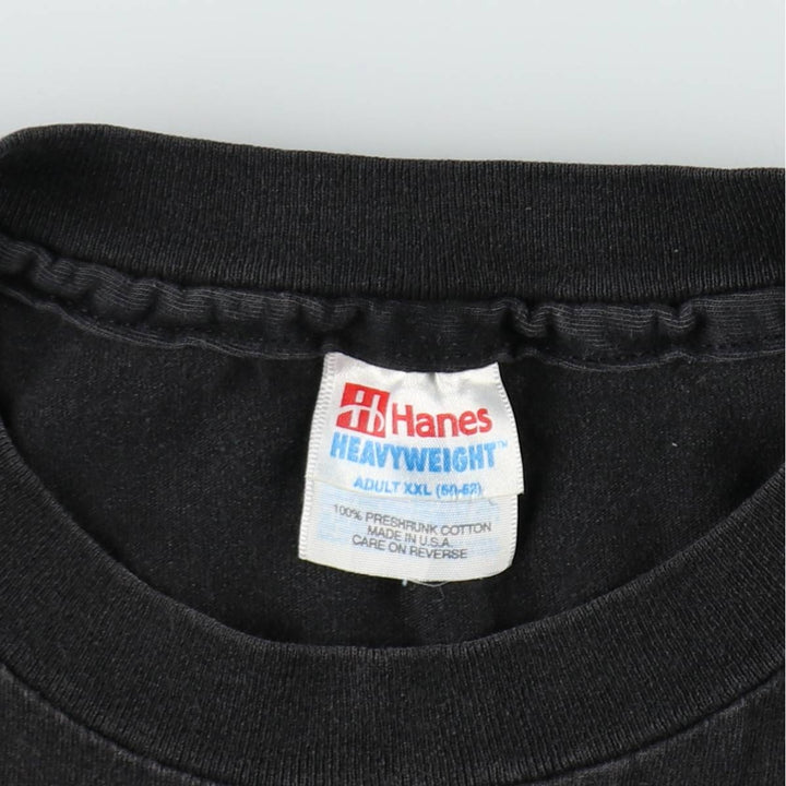 90'S Hanes Heavyweight College T-Shirt, Made in USA, Men's XXL equivalent, Vintage cotton Charcoal Vintage Second Hand
