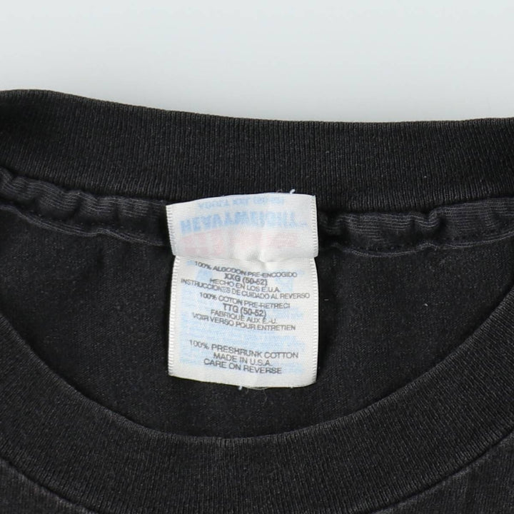 90'S Hanes Heavyweight College T-Shirt, Made in USA, Men's XXL equivalent, Vintage cotton Charcoal Vintage Second Hand