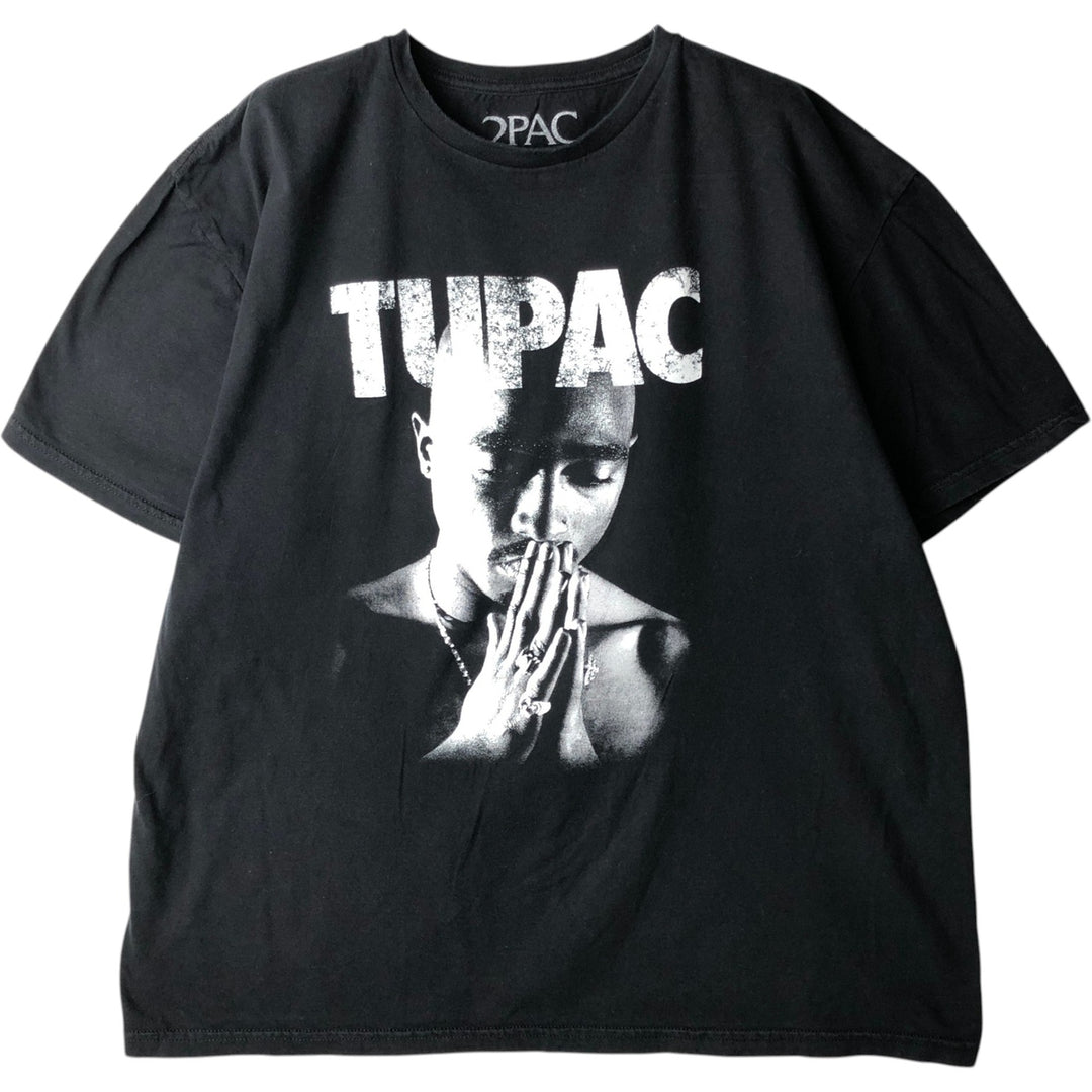 2pac Rap T-shirt, Men's XL size cotton black type Vintage Second Hand