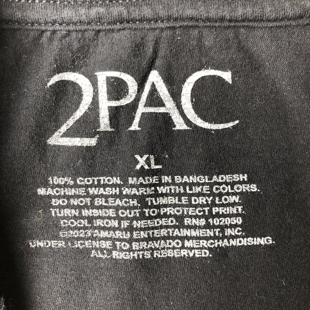 2pac Rap T-shirt, Men's XL size cotton black type Vintage Second Hand