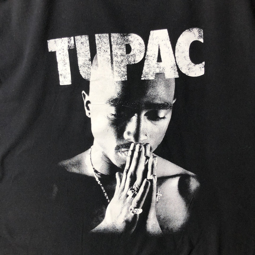 2pac Rap T-shirt, Men's XL size cotton black type Vintage Second Hand