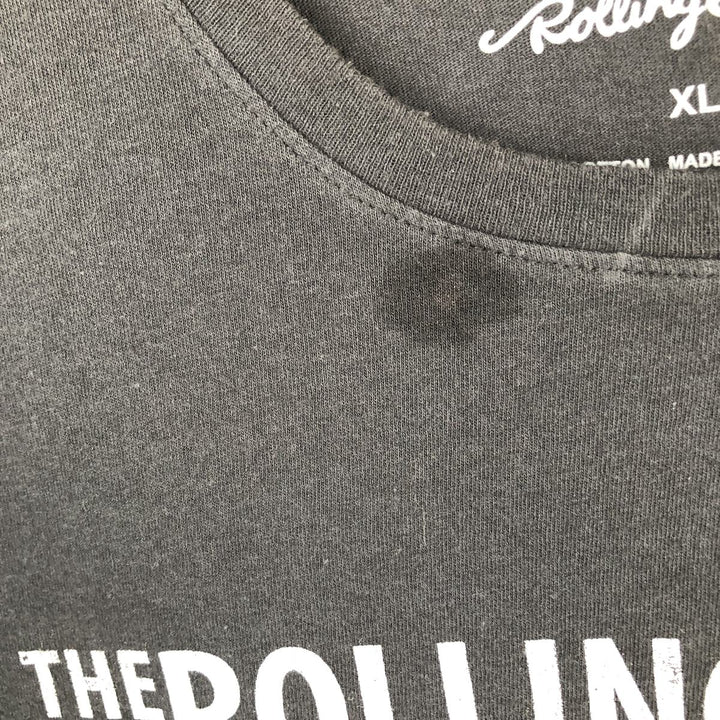 The Rolling Stones Band T-shirt, Men's XL cotton black type Vintage Second Hand