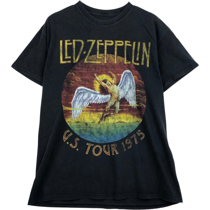 LED ZEPPELIN Led Zeppelin Band T-shirt Band T Men's XL unclear black type Vintage Second Hand