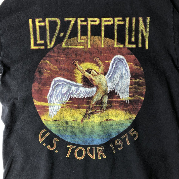 LED ZEPPELIN Led Zeppelin Band T-shirt Band T Men's XL unclear black type Vintage Second Hand