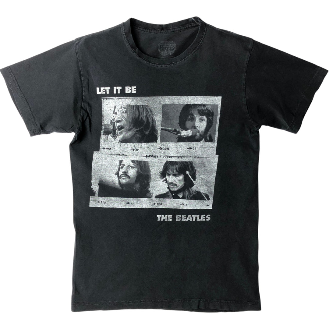 THE BEATLES Band T-shirt, Men's M size unclear black type Vintage Second Hand