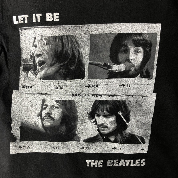THE BEATLES Band T-shirt, Men's M size unclear black type Vintage Second Hand