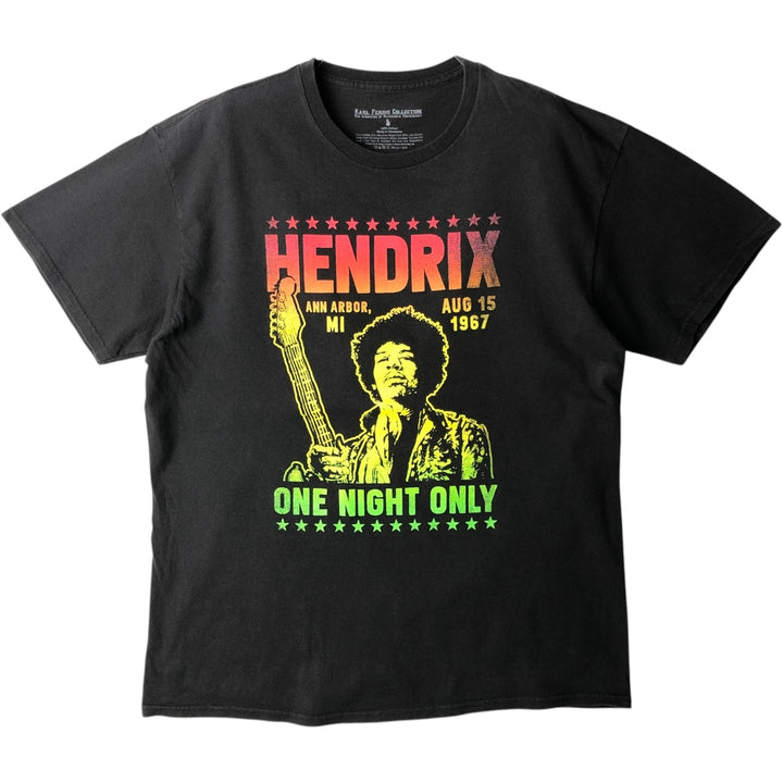 JIMI HENDRIX Jimi Hendrix Band T-shirt Band T Men's L size cotton black type Vintage Second Hand