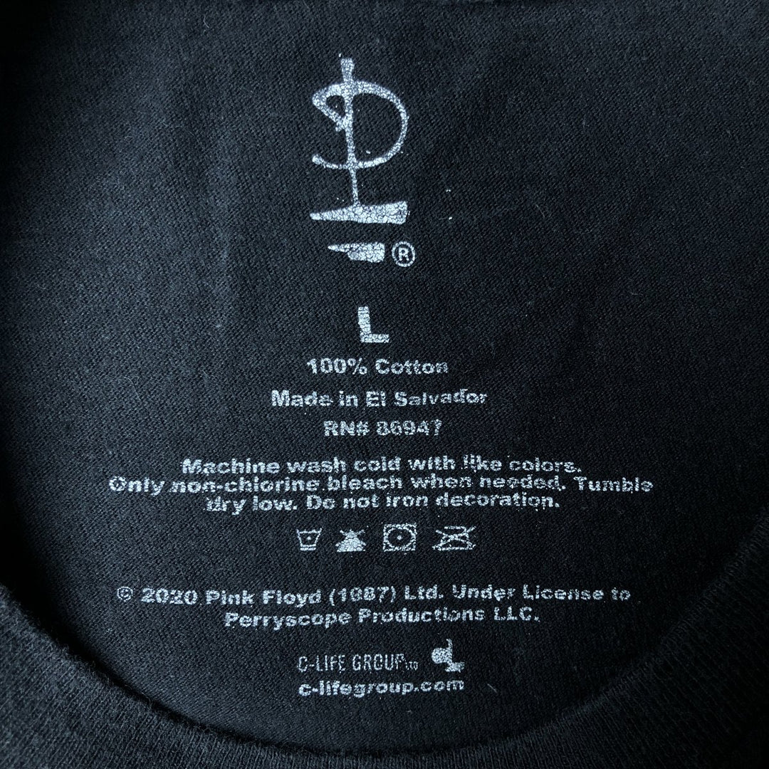 PINK FLOYD Pink Floyd Band T-shirt Band T Men's L size cotton black type Vintage Second Hand