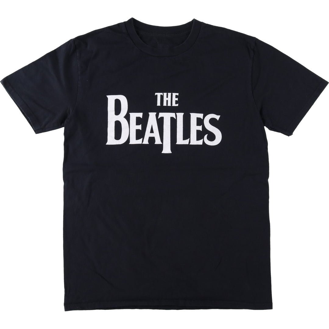 THE BEATLES Band T-shirt, Men's M size unclear black type Vintage Second Hand