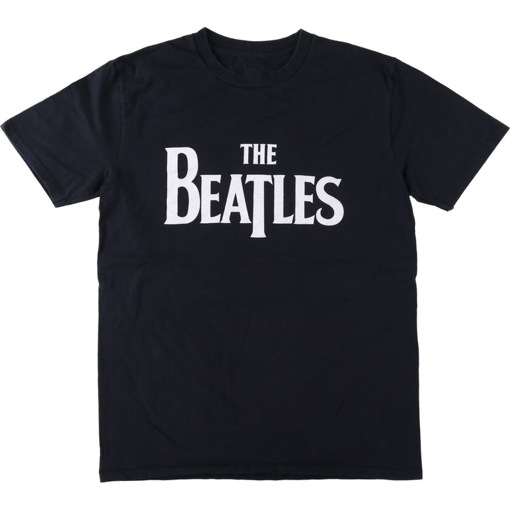 THE BEATLES Band T-shirt, Men's M size unclear black type Vintage Second Hand