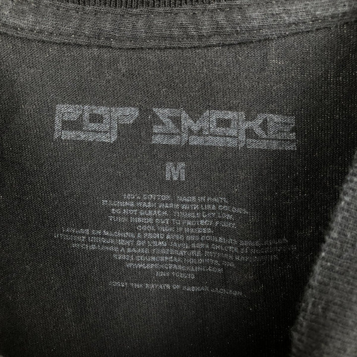 POP SMOKE Rap T-shirt, Men's M size unclear black type Vintage Second Hand