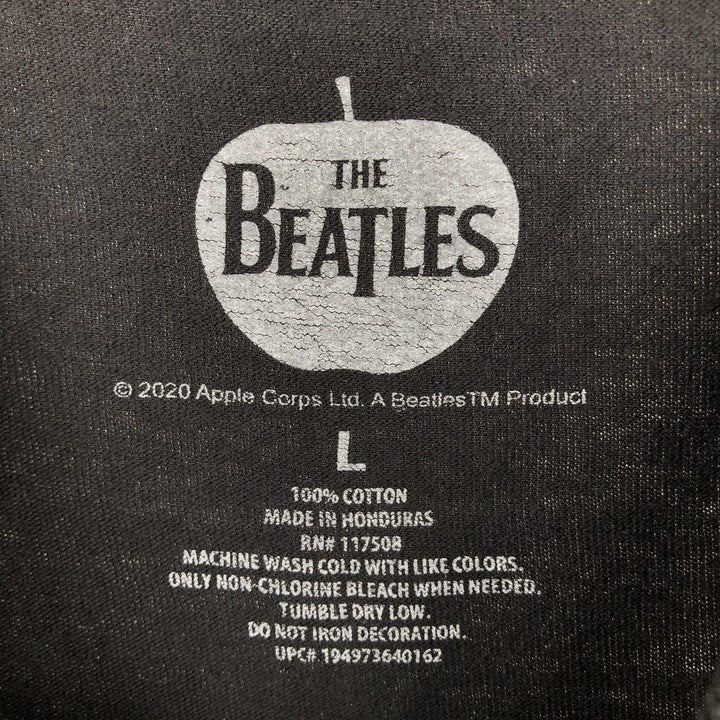 THE BEATLES Band T-shirt, Men's L size cotton black type Vintage Second Hand