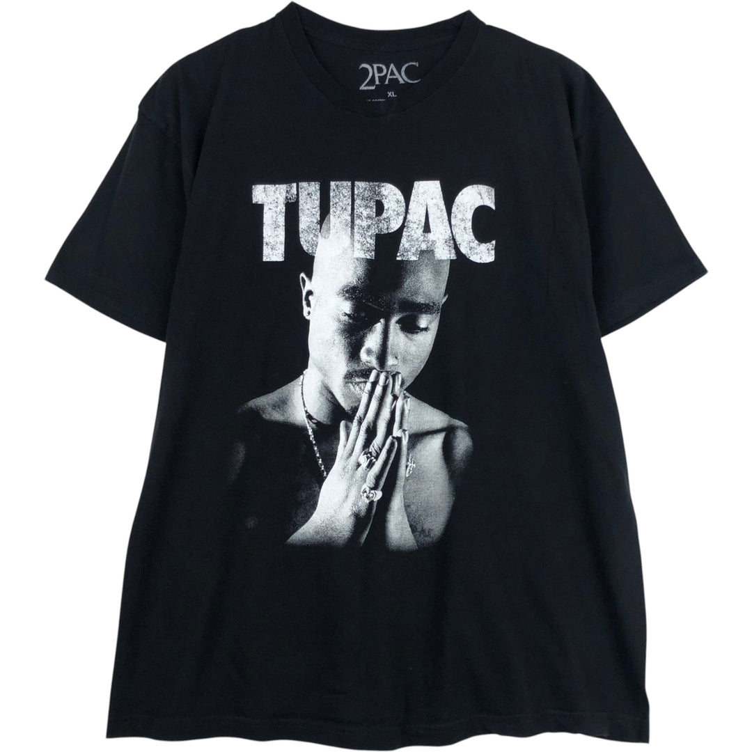 2pac rap t-shirt, men's XL size cotton black type Vintage Second Hand