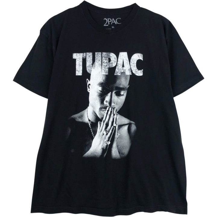 2pac rap t-shirt, men's XL size cotton black type Vintage Second Hand