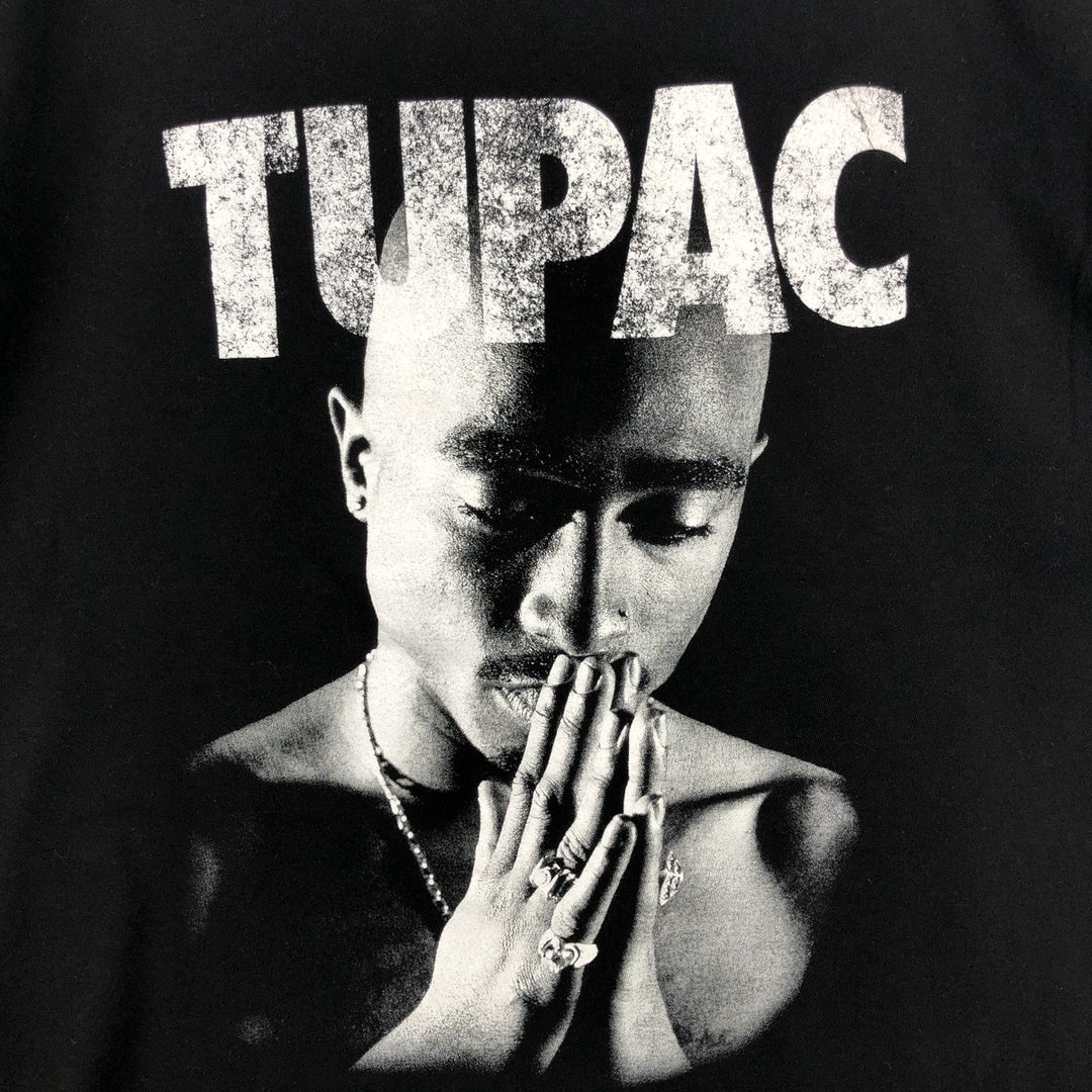 2pac rap t-shirt, men's XL size cotton black type Vintage Second Hand