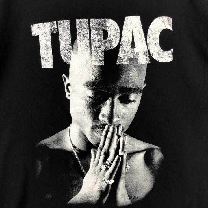 2pac rap t-shirt, men's XL size cotton black type Vintage Second Hand