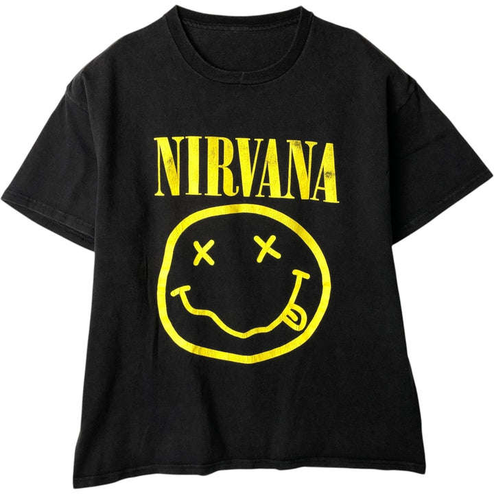 NIRVANA Nirvana Band T-shirt, Band T, Men's L size unclear black type Vintage Second Hand
