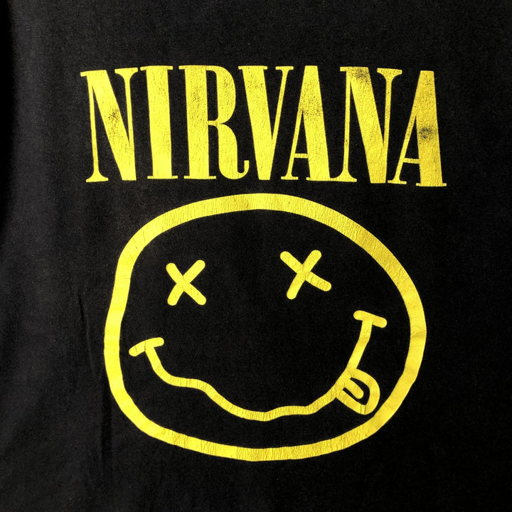 NIRVANA Nirvana Band T-shirt, Band T, Men's L size unclear black type Vintage Second Hand