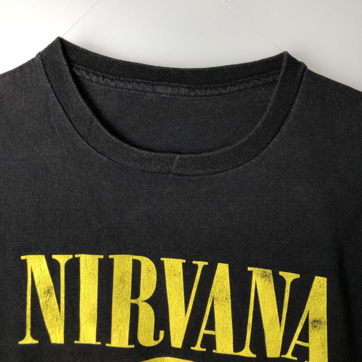 NIRVANA Nirvana Band T-shirt, Band T, Men's L size unclear black type Vintage Second Hand