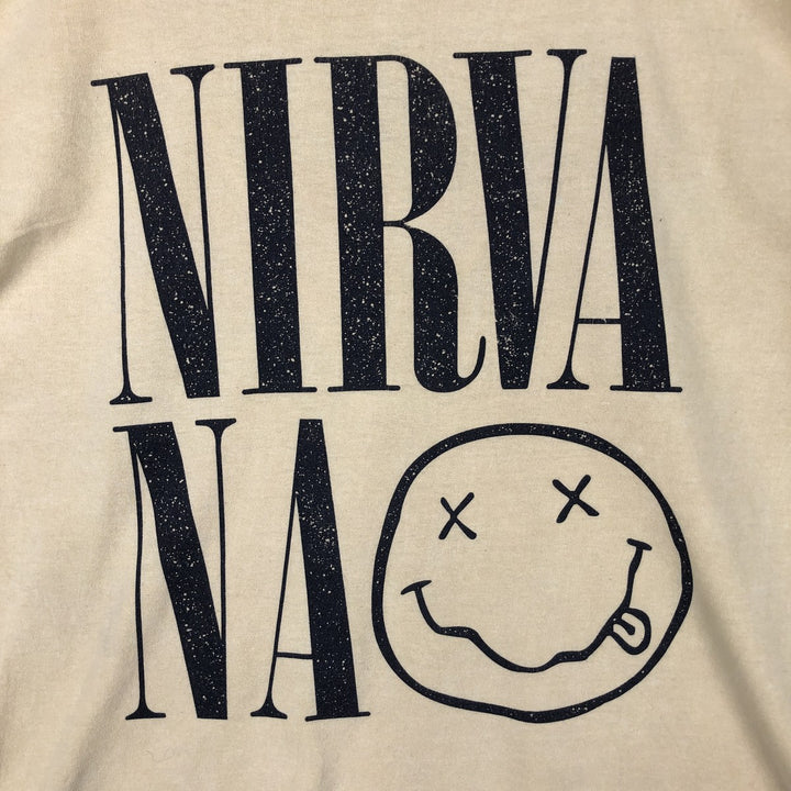 NIRVANA Nirvana Band T-shirt, Band T, Men's L size cotton yellow type Vintage Second Hand