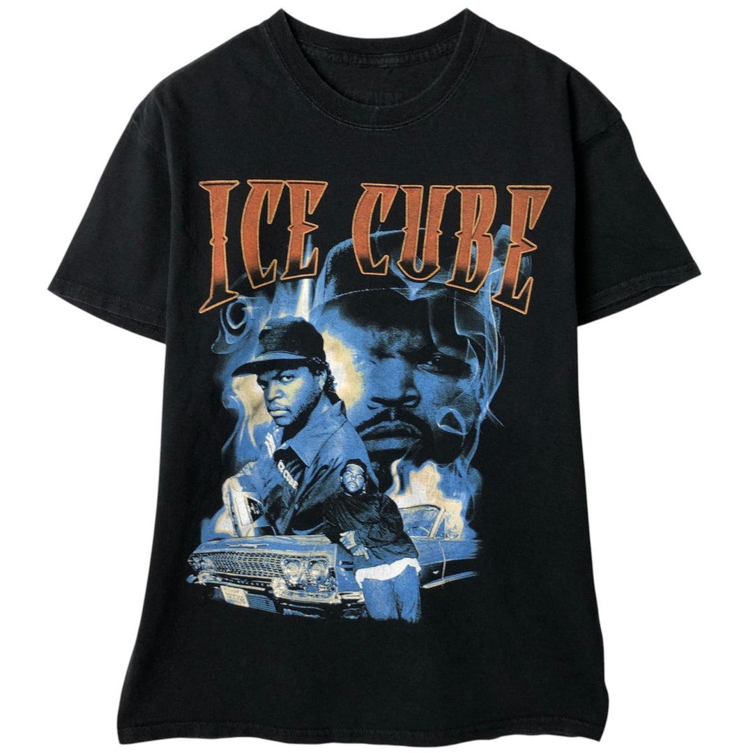 ICE CUBE Rap T-shirt, Men's M size unclear black type Vintage Second Hand