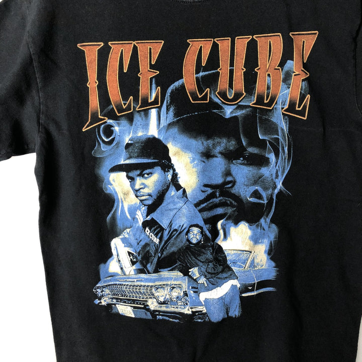 ICE CUBE Rap T-shirt, Men's M size unclear black type Vintage Second Hand