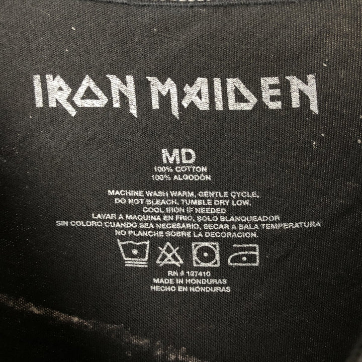 IRON MAIDEN Iron Maiden Band T-shirt Band T Men's M size cotton black type Vintage Second Hand
