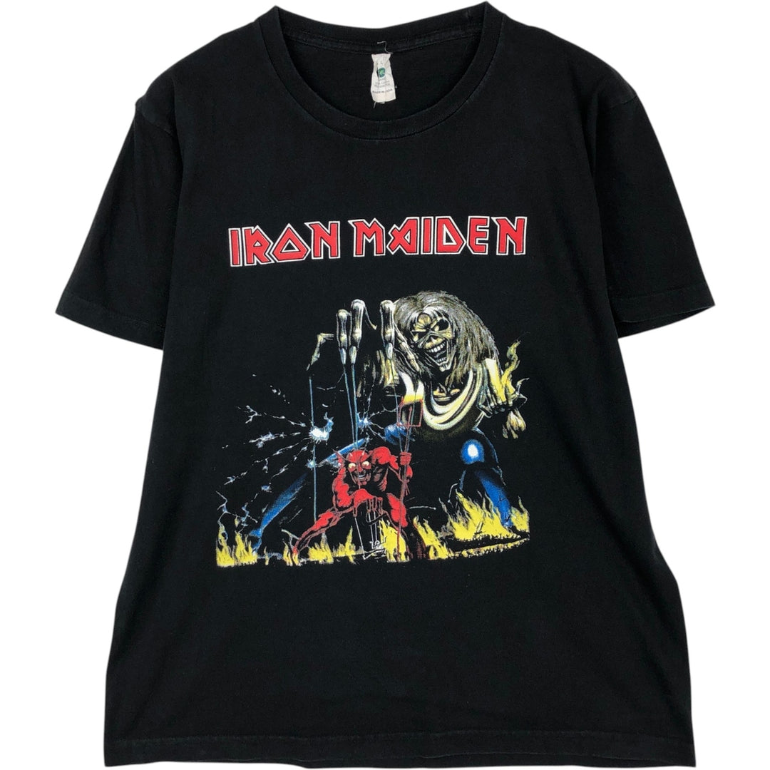 SEL IRON MAIDEN Band T-shirt (Men's size L equivalent) cotton black type Vintage Second Hand