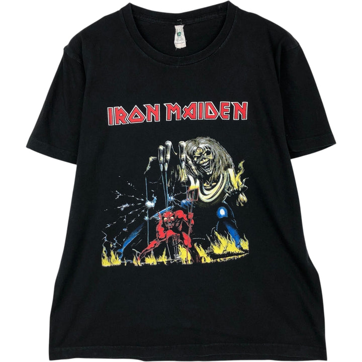 SEL IRON MAIDEN Band T-shirt (Men's size L equivalent) cotton black type Vintage Second Hand