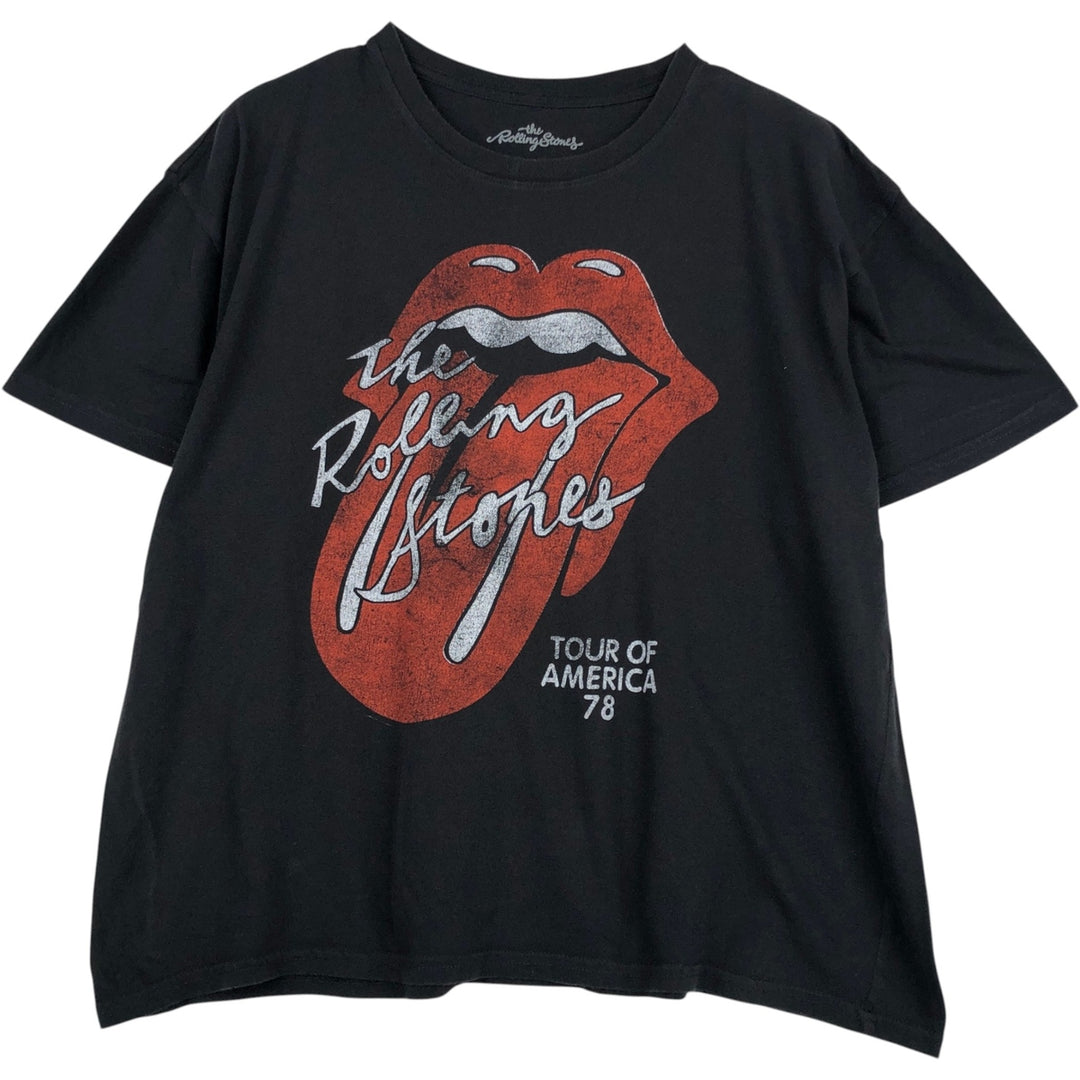 THE ROLLING STONES The Rolling Stones Band T-shirt Band T Men's XL size cotton black type Vintage Second Hand