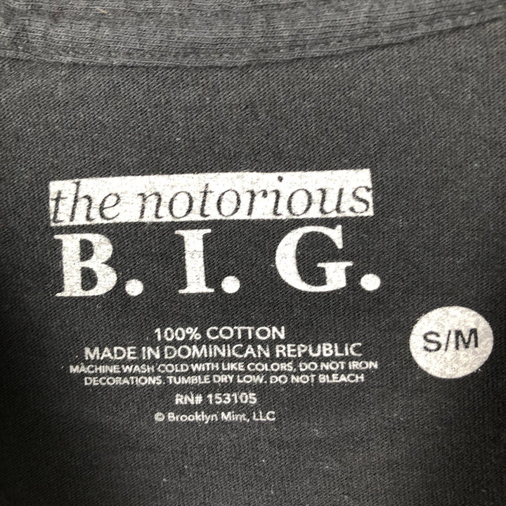 THE NOTORIOUS BIG Notorious BIG Rap T-shirt Rap T Men's M size cotton black type Vintage Second Hand