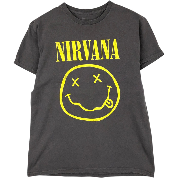 NIRVANA Nirvana Band T-shirt, Band T, Men's M size cotton Beige type Vintage Second Hand