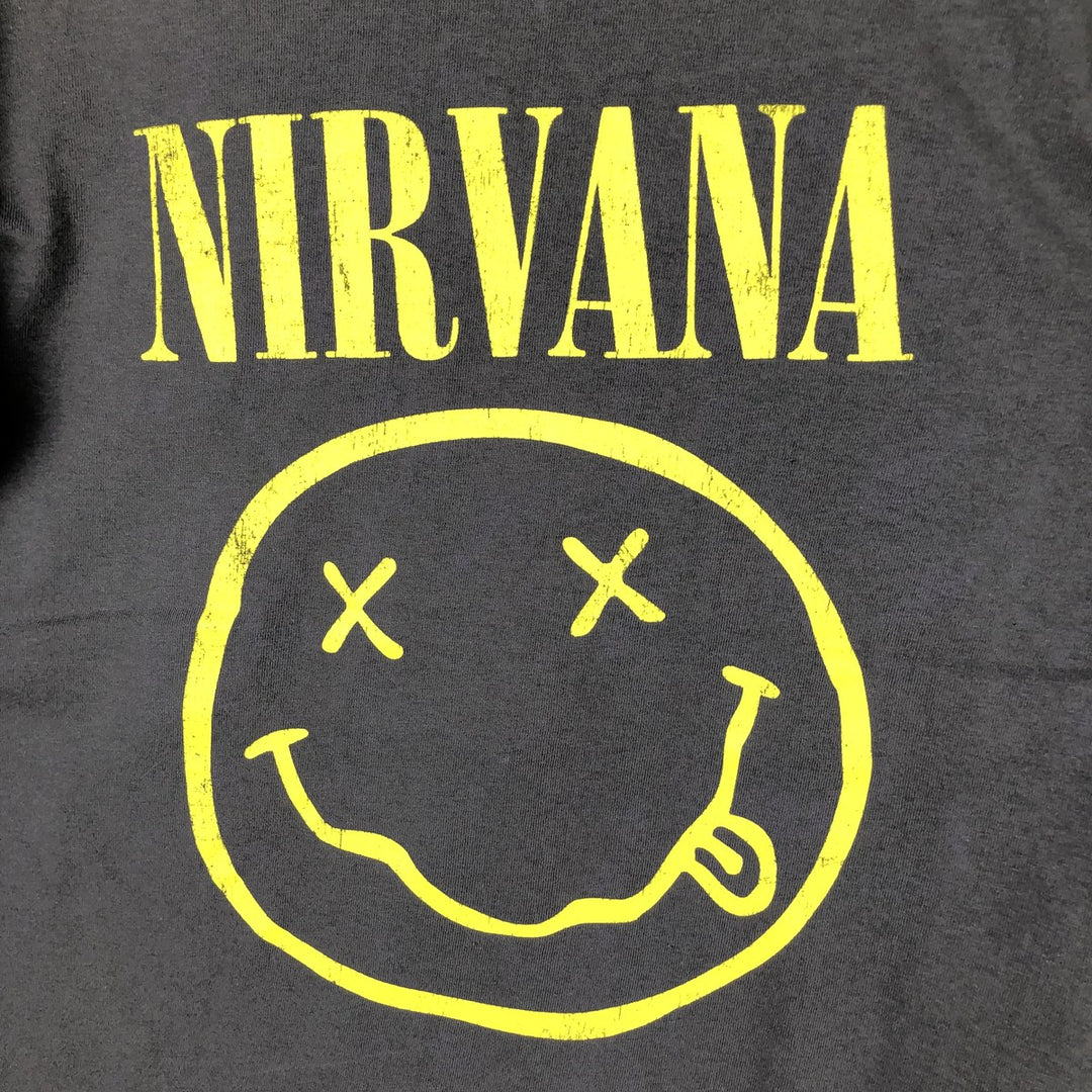 NIRVANA Nirvana Band T-shirt, Band T, Men's M size cotton Beige type Vintage Second Hand