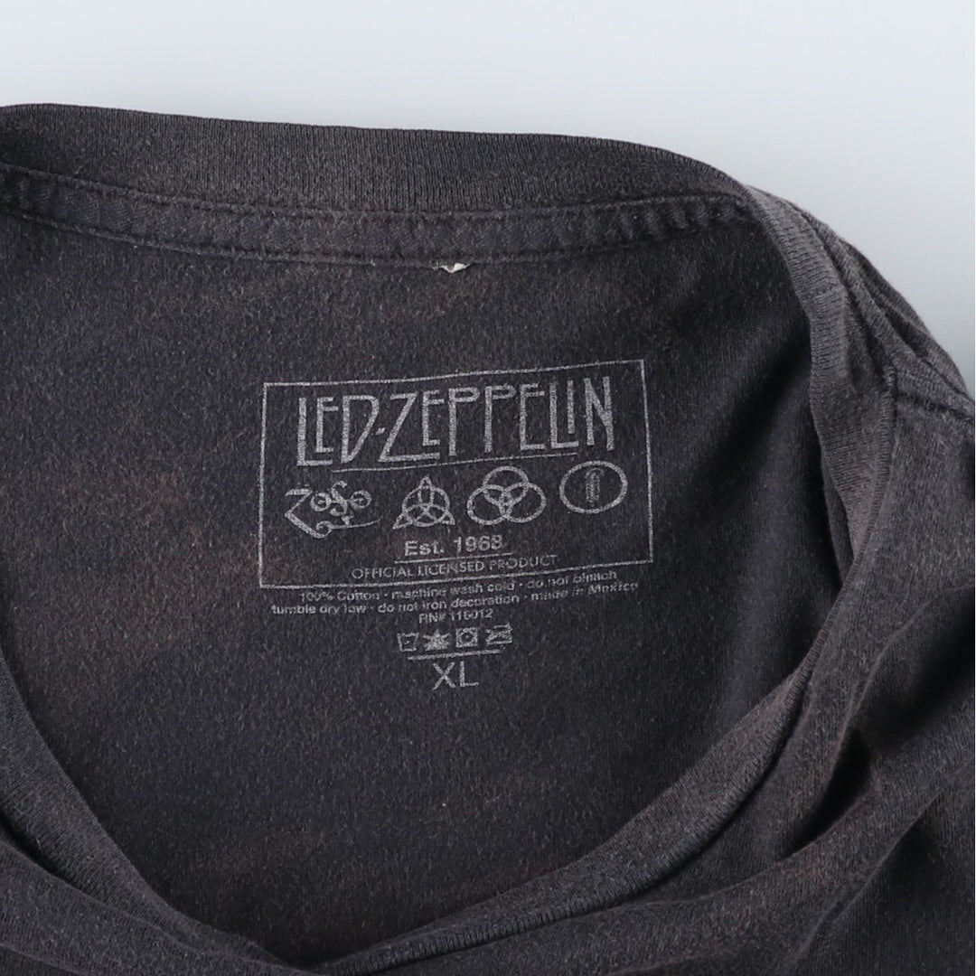 LED ZEPPELIN Led Zeppelin Band T-shirt Band T Men's XL cotton black type Vintage Second Hand