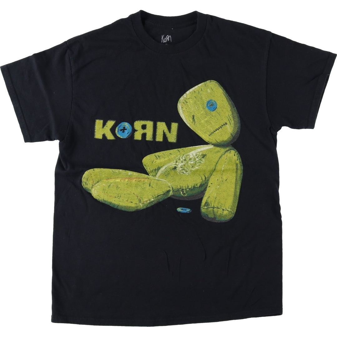 KORN band T-shirt, band T, men's size M cotton black type Vintage Second Hand