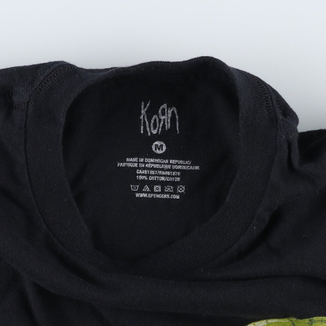 KORN band T-shirt, band T, men's size M cotton black type Vintage Second Hand