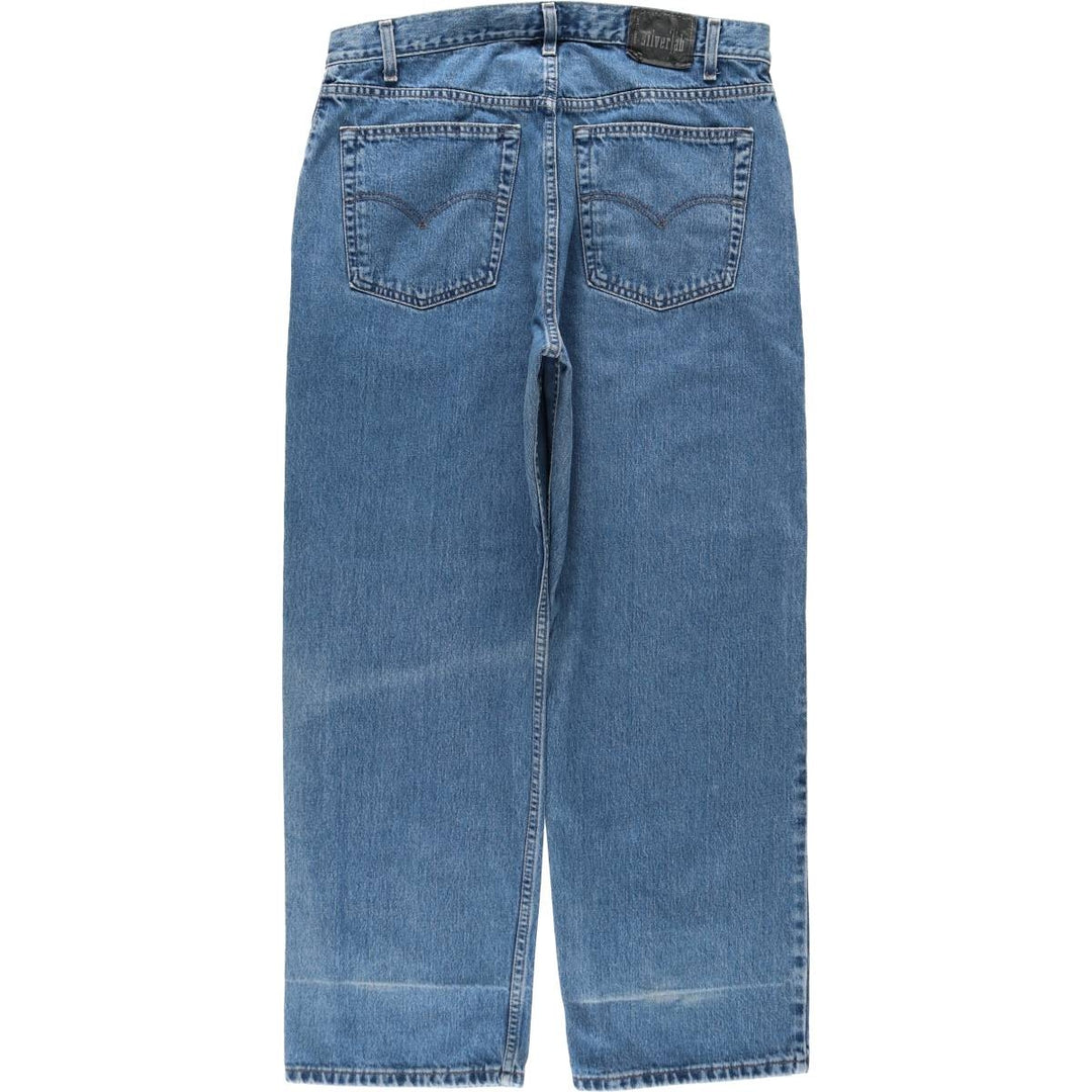90'S Levi's SILVER TAB STRAIGHT LOOSE Black Denim Tapered Jeans, Men's W37 (approx.), Vintage cotton blue type Vintage Second Hand