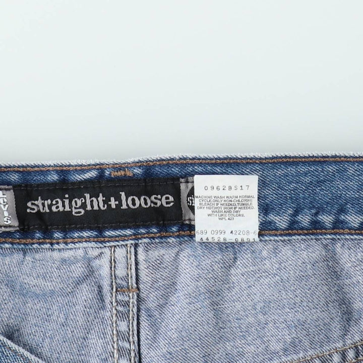 90'S Levi's SILVER TAB STRAIGHT LOOSE Black Denim Tapered Jeans, Men's W37 (approx.), Vintage cotton blue type Vintage Second Hand