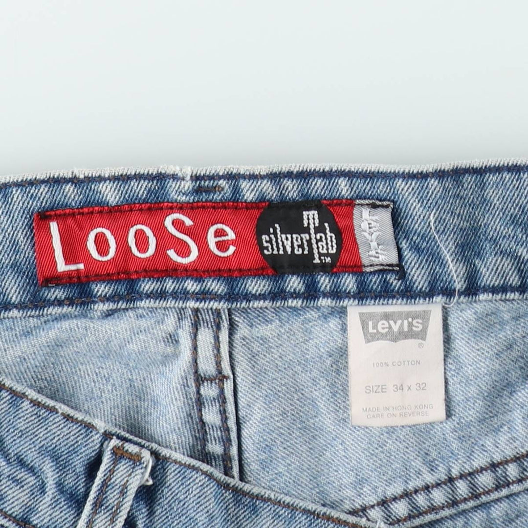 90'S Levi's SILVER TAB LOOSE Tapered Denim Pants for Men, W33, Vintage cotton blue type Vintage Second Hand
