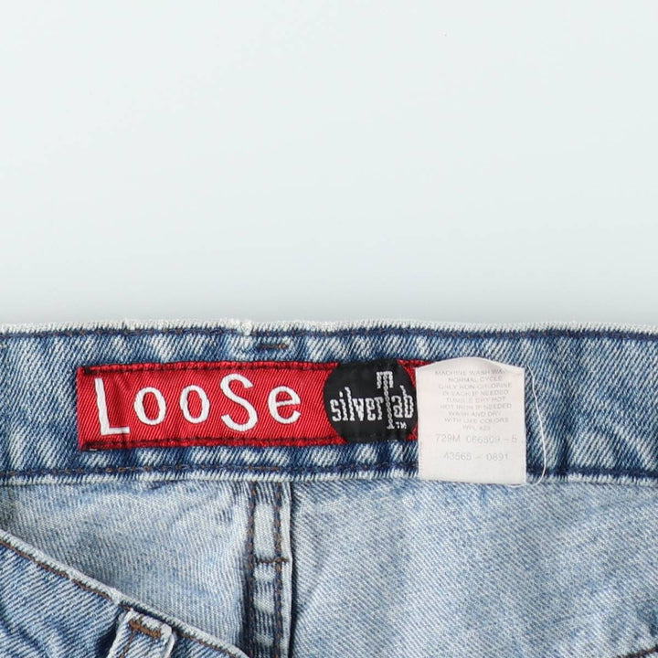 90'S Levi's SILVER TAB LOOSE Tapered Denim Pants for Men, W33, Vintage cotton blue type Vintage Second Hand