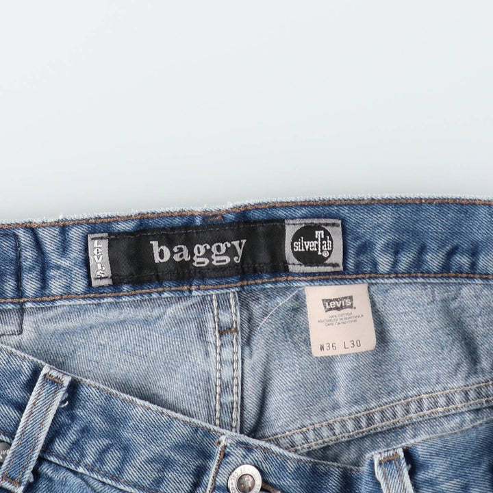 00'S Levi's SILVER TAB BAGGY tapered denim pants for men, size w36 cotton blue type Vintage Second Hand