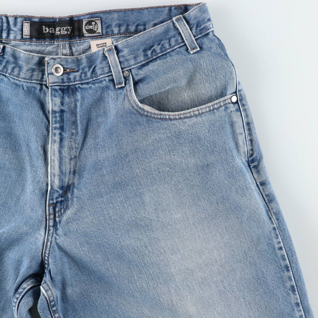 00'S Levi's SILVER TAB BAGGY tapered denim pants for men, size w36 cotton blue type Vintage Second Hand