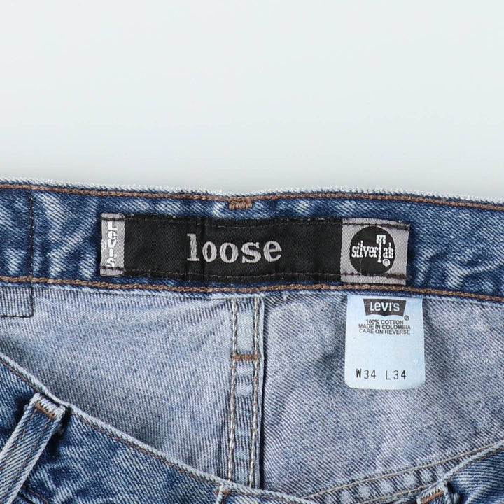Levi's SILVER TAB LOOSE tapered denim pants for men, size w34 cotton blue type Vintage Second Hand