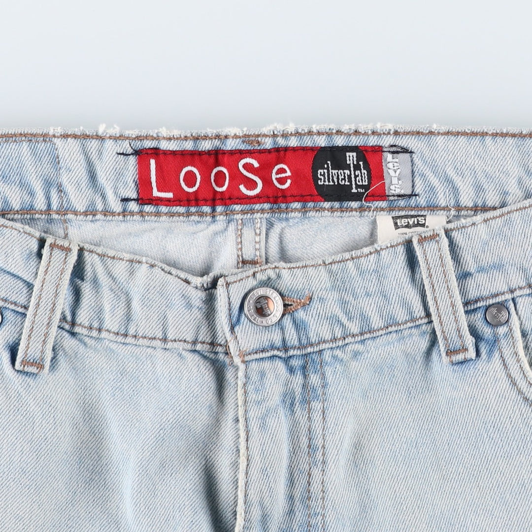 1990'S Levi's Silver Tab Loose Tapered Denim Pants, Made in USA, Men's Size W36 (approx.), Vintage cotton blue type Vintage Second Hand