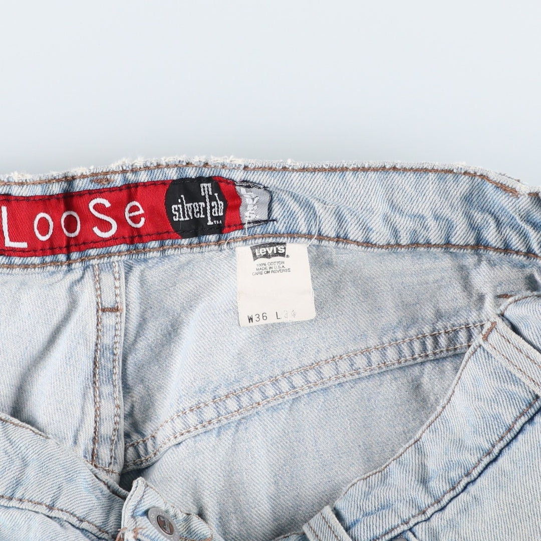 1990'S Levi's Silver Tab Loose Tapered Denim Pants, Made in USA, Men's Size W36 (approx.), Vintage cotton blue type Vintage Second Hand