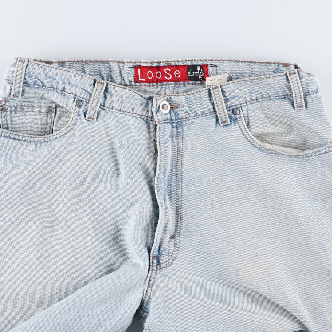 1990'S Levi's Silver Tab Loose Tapered Denim Pants, Made in USA, Men's Size W36 (approx.), Vintage cotton blue type Vintage Second Hand