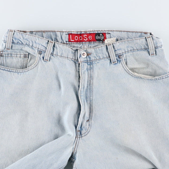 1990'S Levi's Silver Tab Loose Tapered Denim Pants, Made in USA, Men's Size W36 (approx.), Vintage cotton blue type Vintage Second Hand