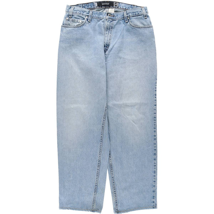 1990'S Levi's Silver Tab Loose Tapered Denim Pants, Made in USA, Men's Size W34 (approx.), Vintage cotton blue type Vintage Second Hand